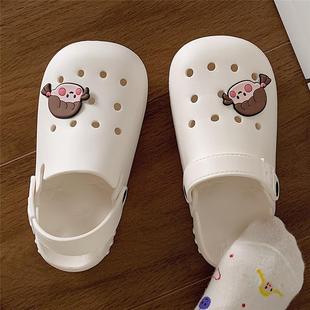 细细条 韩系软萌可爱洞洞鞋女夏天学生户外穿eva防滑沙滩鞋护士鞋