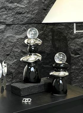 高级感时来运转书房桌面开业礼物摆件办公室玄关客厅电视柜装饰品