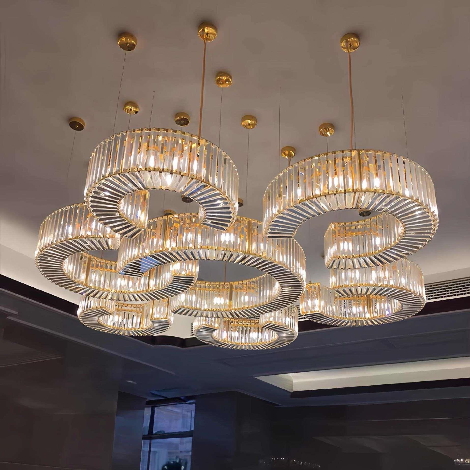 酒店轻奢水晶吊灯C字客厅售楼部沙盘大堂大厅宴会厅别墅KTV样板房