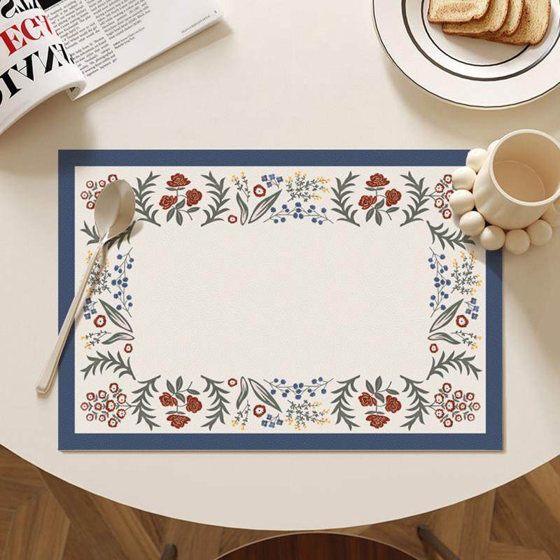 法式中古花园派对皮革餐垫隔热垫餐桌垫西餐垫碗垫家用防水防烫垫,居家布艺,餐垫,淘宝优惠券,粉丝福利购,淘宝优惠卷