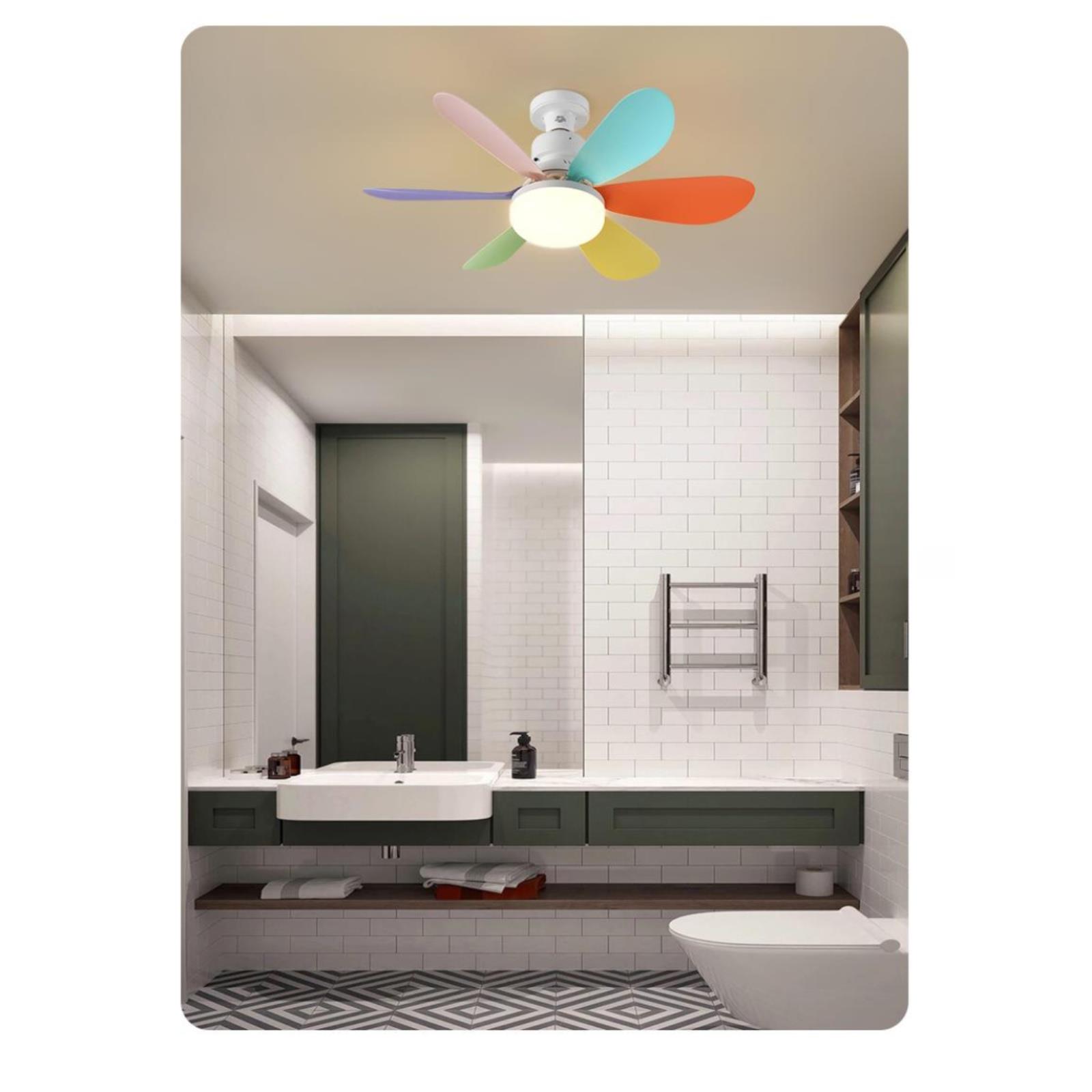 新款E27螺口家用静音变频大风力卧室餐厅简约一体风扇灯遥控吊扇