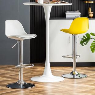 现代简约吧台椅凳升降高脚椅收银前台接待椅咖啡酒吧背靠家用椅子