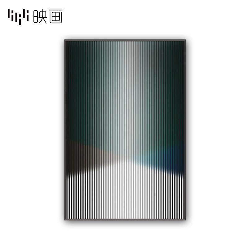 大尺寸现代建筑样板间大厅挂画黑白客厅装饰画墙面背景壁画玄关画