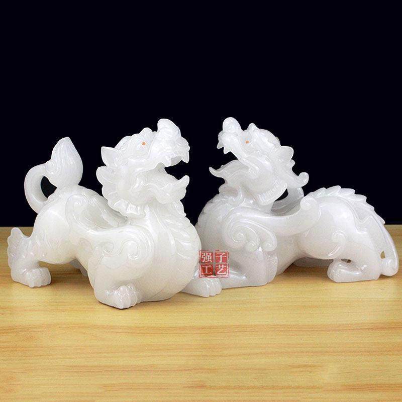 仿白玉貔貅摆件一对皮休工艺品招财办公室客厅玄关家居装饰品中式,家居饰品,装饰摆件,淘宝优惠券,粉丝福利购,淘宝优惠卷