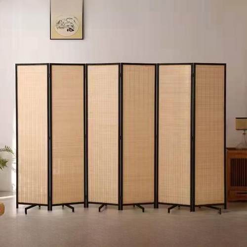 屏风隔断折叠中式家用简易现代实木竹编屏风办公室餐厅卧室隔断
