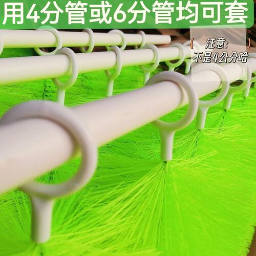 鱼池毛刷过滤材料过滤池毛刷滤材锦鲤鱼池过滤毛刷绿色毛刷十字刷