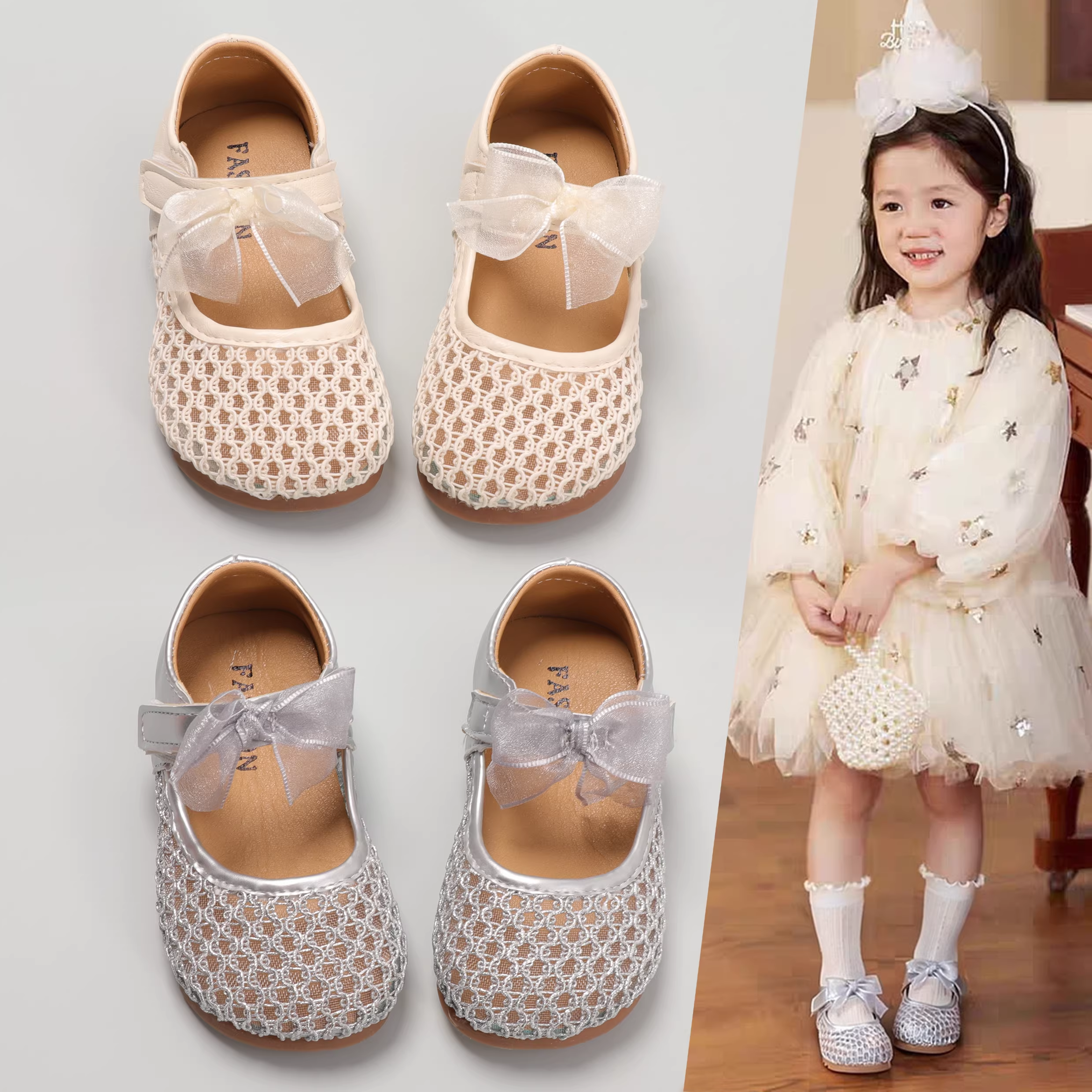女童包头蝴蝶结公主凉鞋2026新款镂空透气小女孩单鞋儿童皮鞋春秋,童鞋/婴儿鞋/亲子鞋,皮鞋,淘宝优惠券,粉丝福利购,淘宝优惠卷