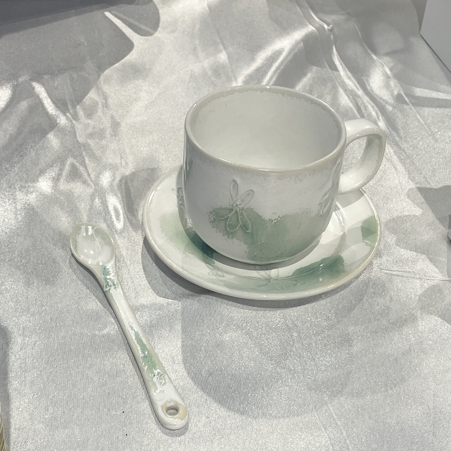 ABOAW法式复古陶瓷咖啡杯碟套装立体花朵装饰度假风