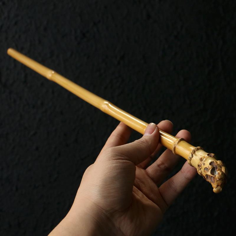 精品纯手工精磨天然带竹根实心竹教鞭手持文玩竹雕竹节棍把玩竹竿