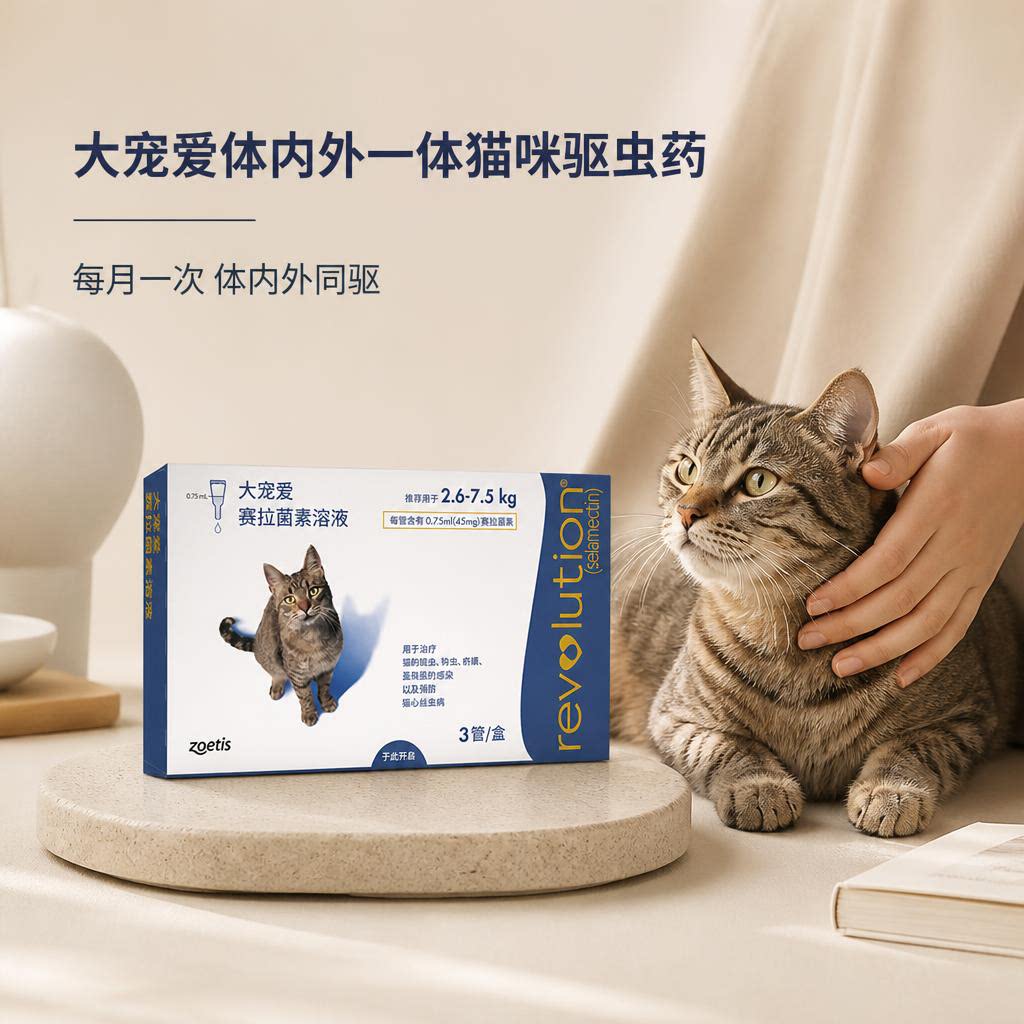大宠爱体内外寄生虫猫用猫驱虫药跳蚤虱子宠物驱虫药体内外一体