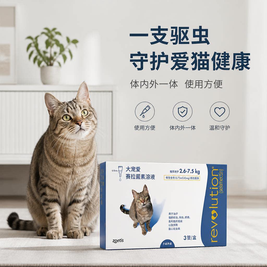 大宠爱体内外寄生虫猫用猫驱虫药跳蚤虱子宠物驱虫药体内外一体
