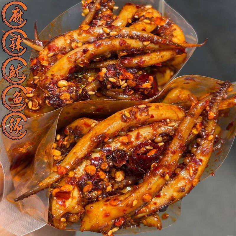 批发6大袋】麻辣鲜香大袋麻辣鱿鱼须海鲜即食网红休闲零食品解馋
