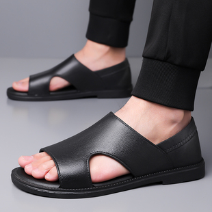 开车钓鱼上班凉拖鞋 防水防滑防臭透气舒适外穿休闲罗马鞋 男士 凉鞋