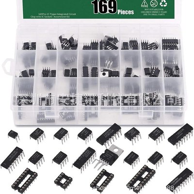 169个套件IC插座LM324 LM358 LM386 LM393J LM339 NE5532 NE555