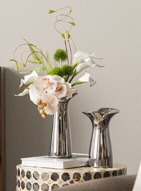 Rzone 北欧轻奢高级感办公室陶瓷花瓶艺术品样板房间W仿真花艺摆