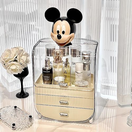 透明化妆品收纳盒抽屉式新款桌y面收纳箱防L尘口红护肤化妆台置物