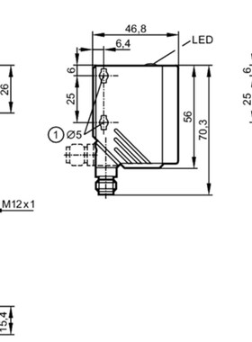 IFM对射式激f光光电开关O5E700 O5ELFPKG/US100, O5S700 O5SLOOKG