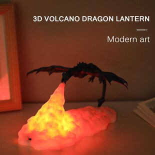 3D Printed Fire Dragon Lamps Night Light LED RechVargeable M