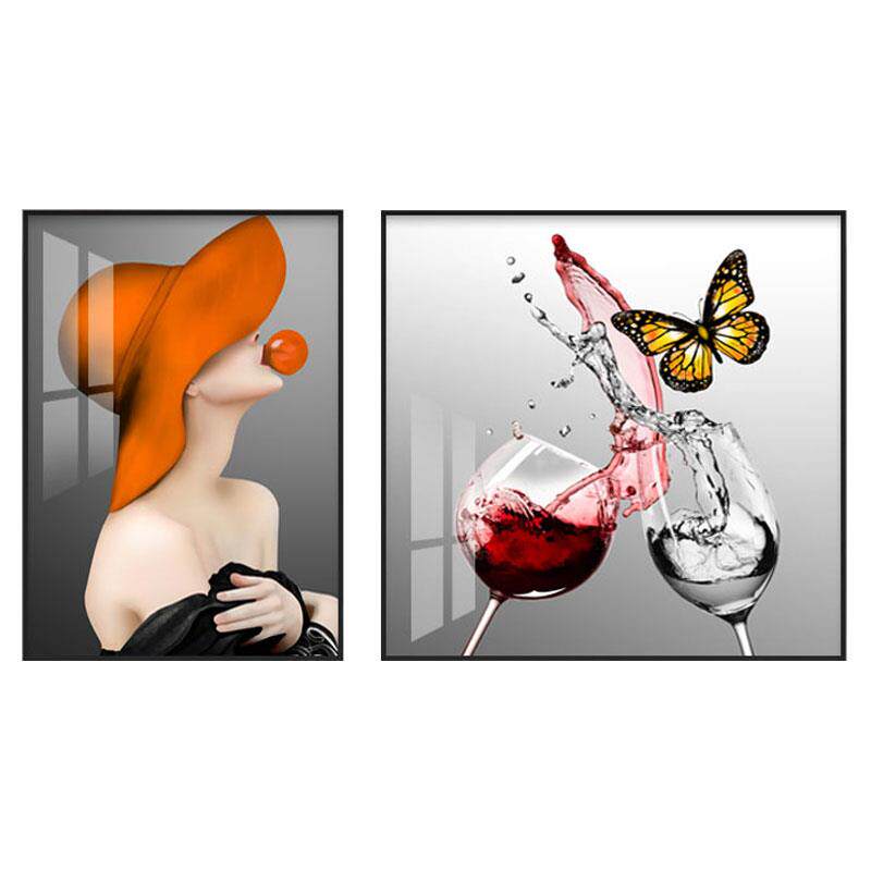 定做厅饰画现f简约饭背挂画厅组餐晶瓷画大气装餐合桌景代墙轻奢