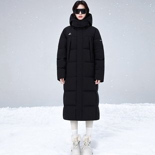 爱丹蒙羽绒服女2025新款400克90%白鸭绒过膝长款男女情侣冬装外套