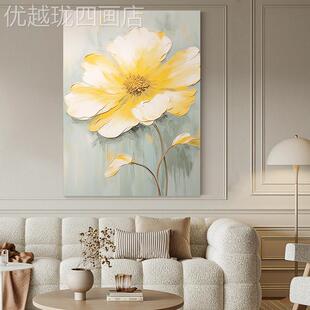 画厅工 现代定制饰油画餐花卉肌理装 网红手纯绘油画 花香手盈门