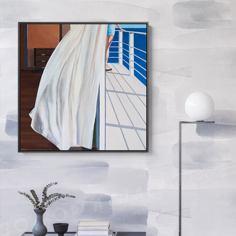 艺术家Darek小众现代窗口北欧风客餐厅样板房走T廊电表箱装饰挂画