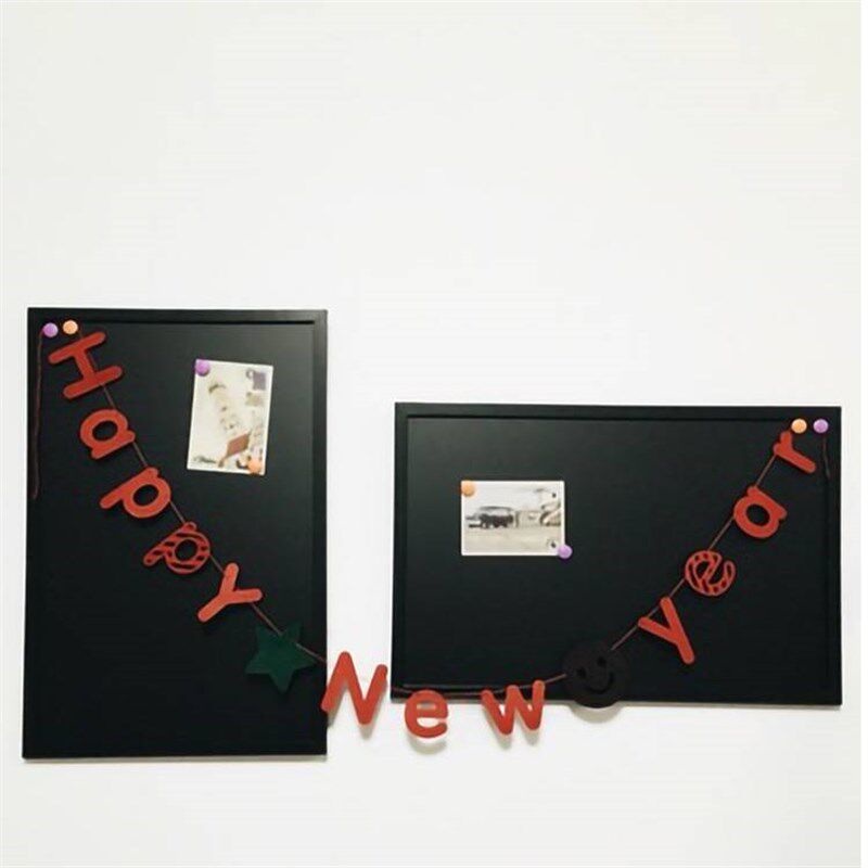 复古单面磁性挂式黑板 店铺广告板C 少儿木制教学绘画板办公写字