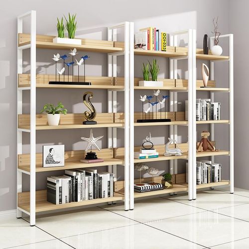 家用钢木书架置物架层书柜书橱合落收纳DCG储T多物组柜地展示架