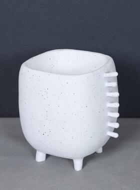 艺术品小花器简约抽象黑白花瓶树脂摆件样L板间客厅茶家居装饰摆