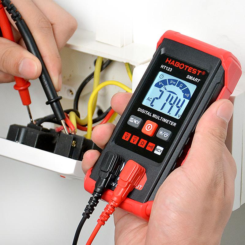 HT123全自j动智能万用表防烧数字高精度电工无需换挡小型便携