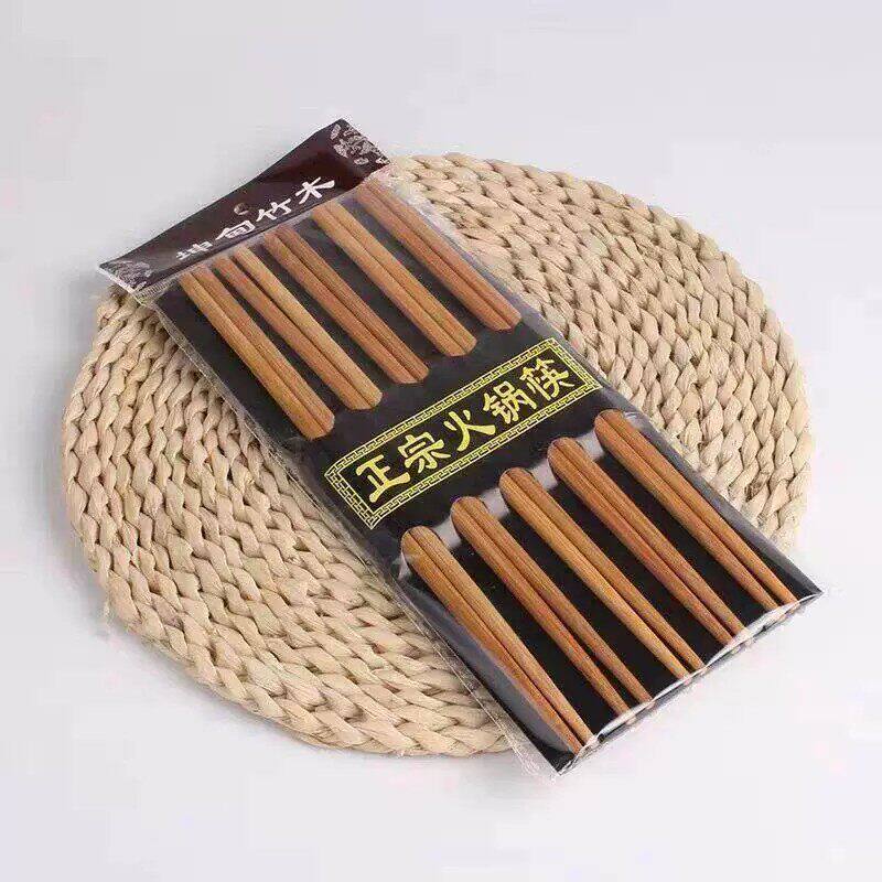 加长火锅筷子家用油炸专用竹木筷捞面炸鱼炸油条防烫粗款原木筷子