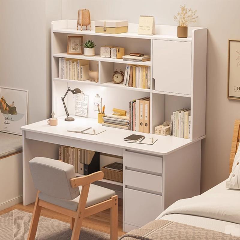 书桌书架一体台式电脑桌现代简约家用学生学习桌初中生写字桌子