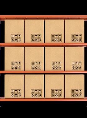 四层货架 轻型货架 n蓝橙色货架厨房 置物架仓工 厂快库递驿站WNB