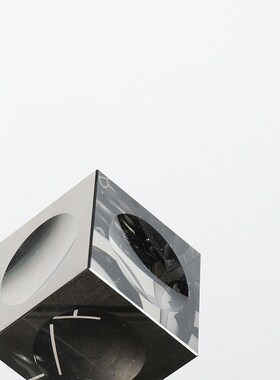 现代轻奢软装饰品电镀透明立体水晶魔方样板M间书房书桌面书镇摆