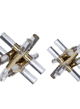 样板间简约透明亚克力金属t十字几何摆件井字格客厅卧室艺术装饰