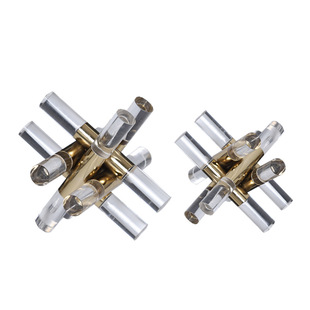 样板间简约透明亚克力金属t十字几何摆件井字格客厅卧室艺术装饰