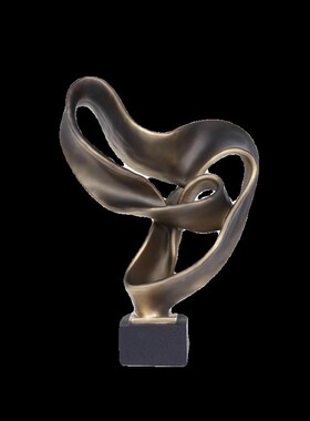 现代简约抽象树脂飘带艺术摆件样板房售楼M部客厅电视柜家居装饰