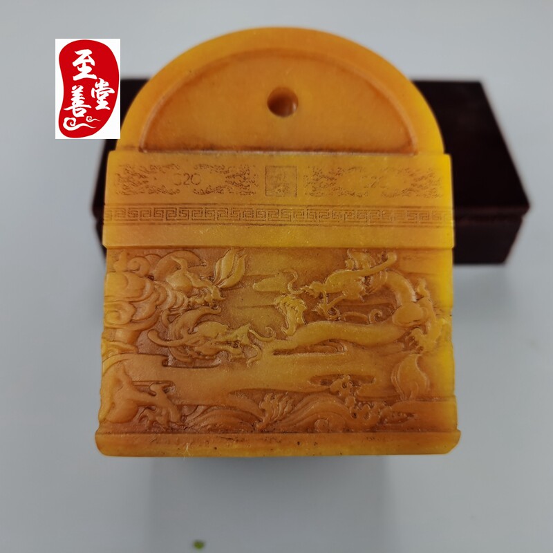 玉石原石a寿山石雕老田黄石神兽拱形印章玉玺摆件开业乔迁奇石观