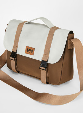 Lee 复古撞色邮差包 LE240149M斜挎包大容量休闲包男女户外运动