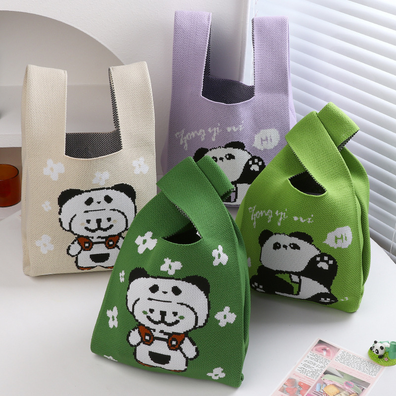 端午节熊猫针织礼品袋节日伴手礼