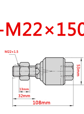 气缸活塞杆活动浮动接头F-M22X150F/M26/M27X200F/M30/M36X200F