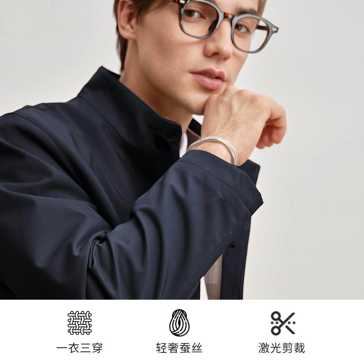 【桑蚕丝胆】庄级吉男士风衣中长款2025秋衣冬新款1JGD4K2D63穿高