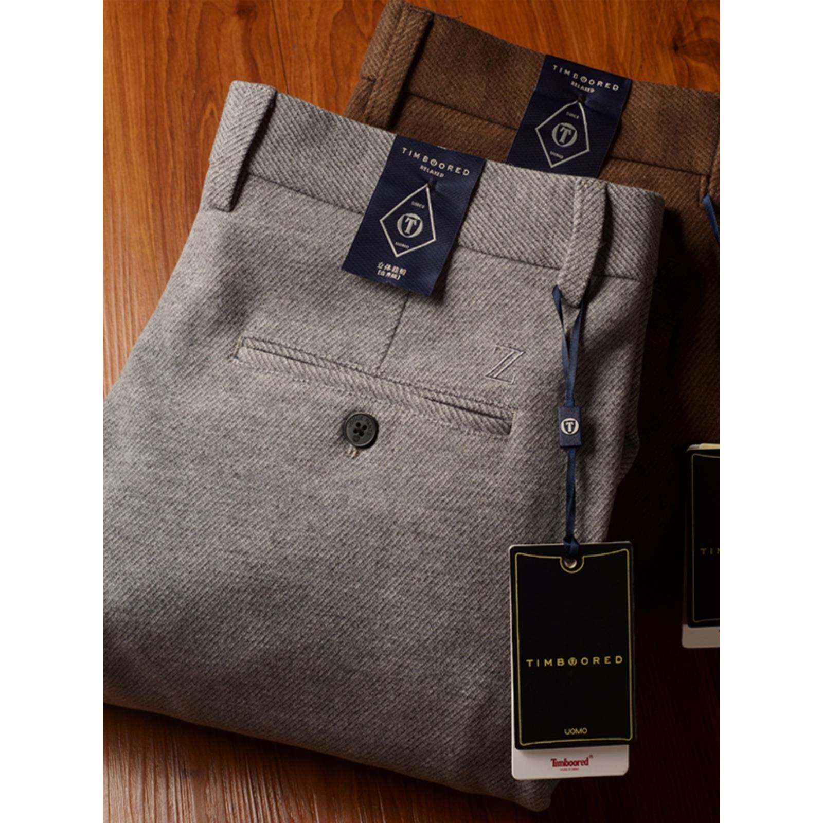 羊毛西裤男秋冬厚款直筒休闲风西装裤保暖商务显腿长高级感轻熟风