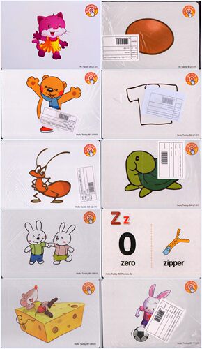 Hello tedd 幼儿英语升级版教学卡片单词大卡闪卡AB12345678