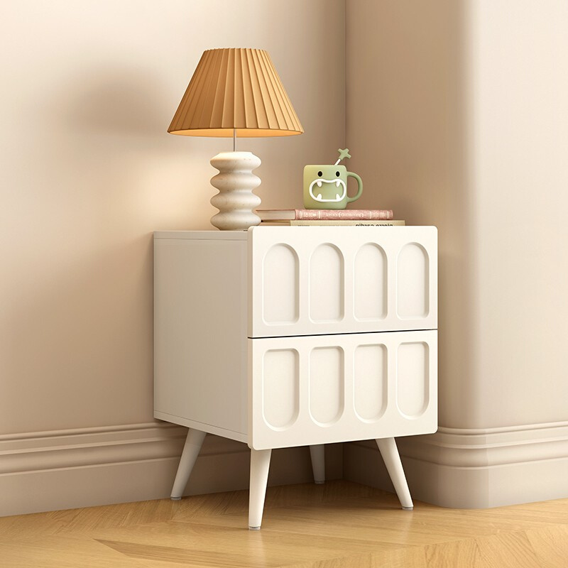 法式奶油风床头柜网红高级感储物柜简约创意小柜子床边小型窄柜子
