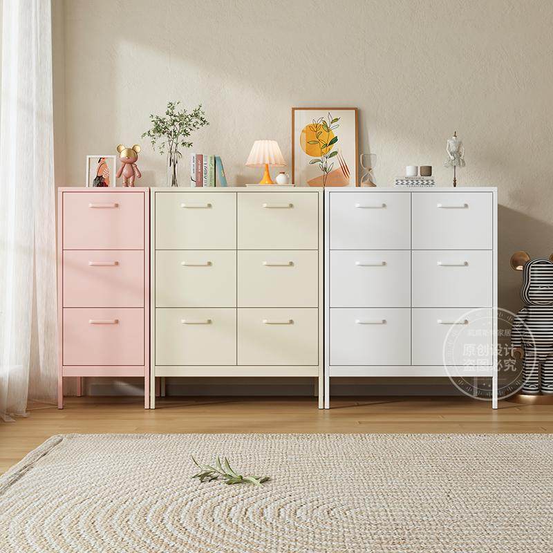 奶油风铁艺斗柜卧室客厅储物柜现代简约小户型抽屉式收纳柜置物柜,住宅家具,斗柜,淘宝优惠券,粉丝福利购,淘宝优惠卷