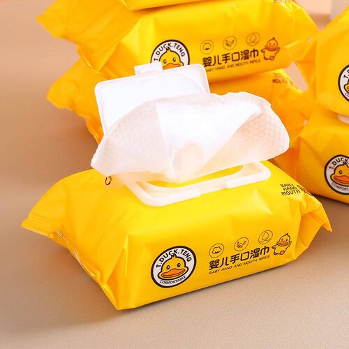 小黄鸭孕婴手口加厚带盖湿巾