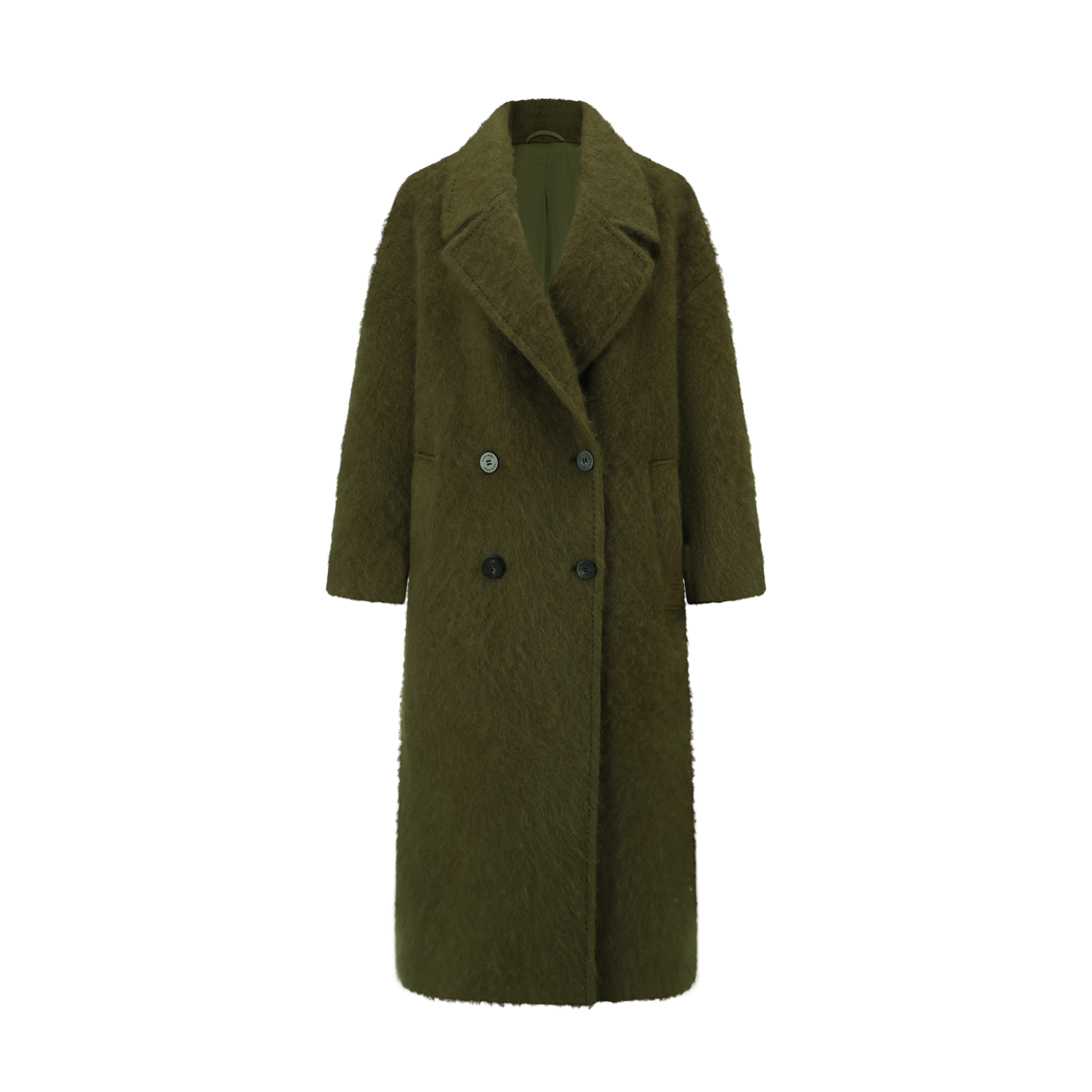 WoolCashmere IcelandGreen Coat冰岛绿绵羊毛山羊绒拉毛大衣外套