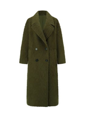 WoolCashmere IcelandGreen Coat冰岛绿绵羊毛山羊绒拉毛大衣外套