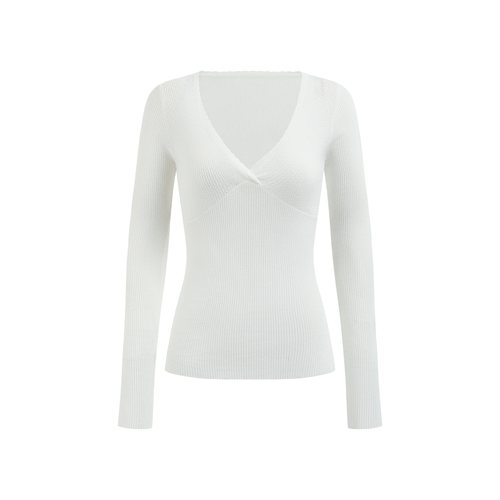Cream Cake V‑Neck Top 奶油小蛋糕精梳棉V领长袖打底衫
